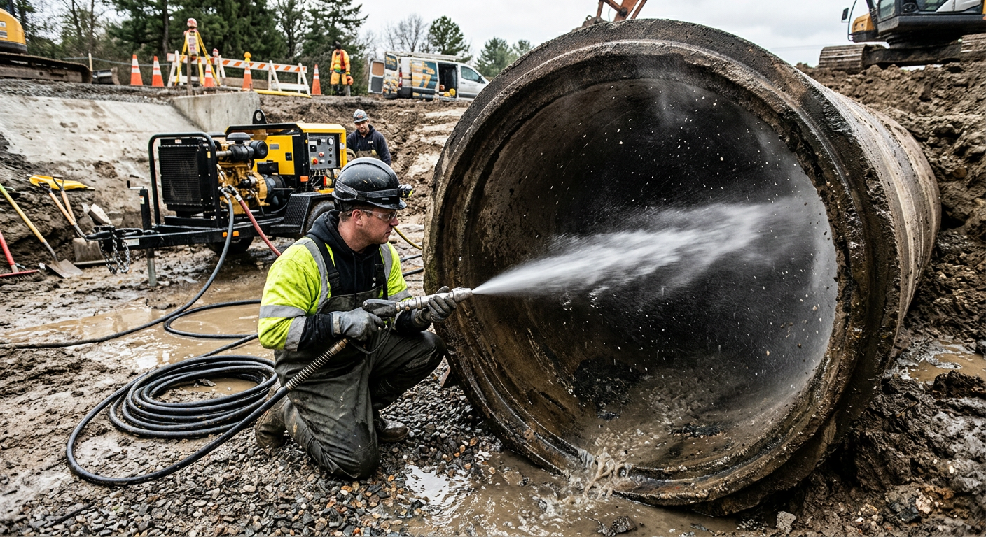 Hydrocurage haute pression pour débouchage de canalisation à Champs-sur-Marne