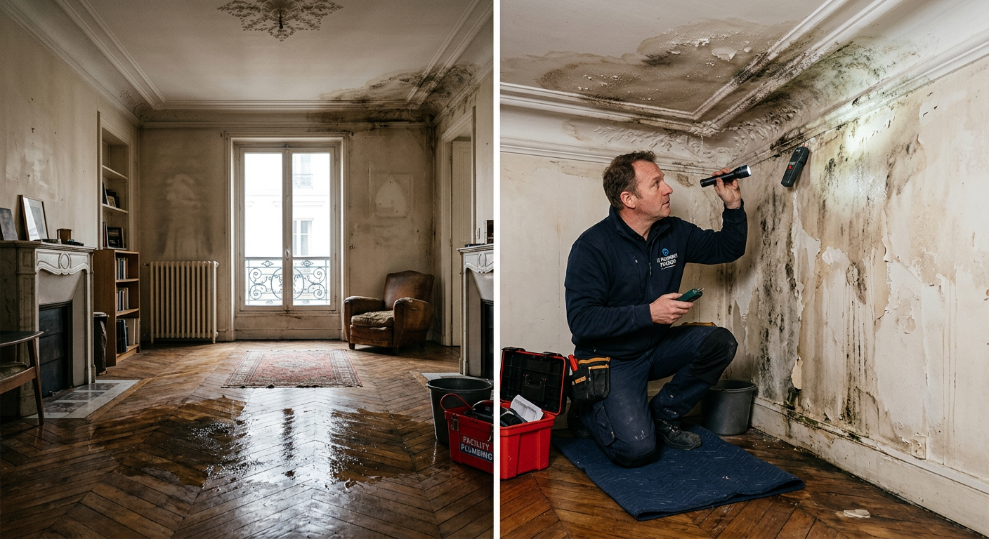 Intervention urgente dégât des eaux dans un appartement à Champs-sur-Marne